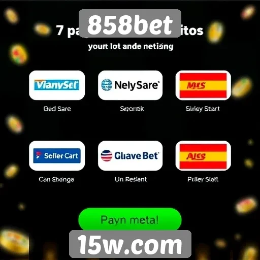 Métodos de pagamento aceitos na 858bet